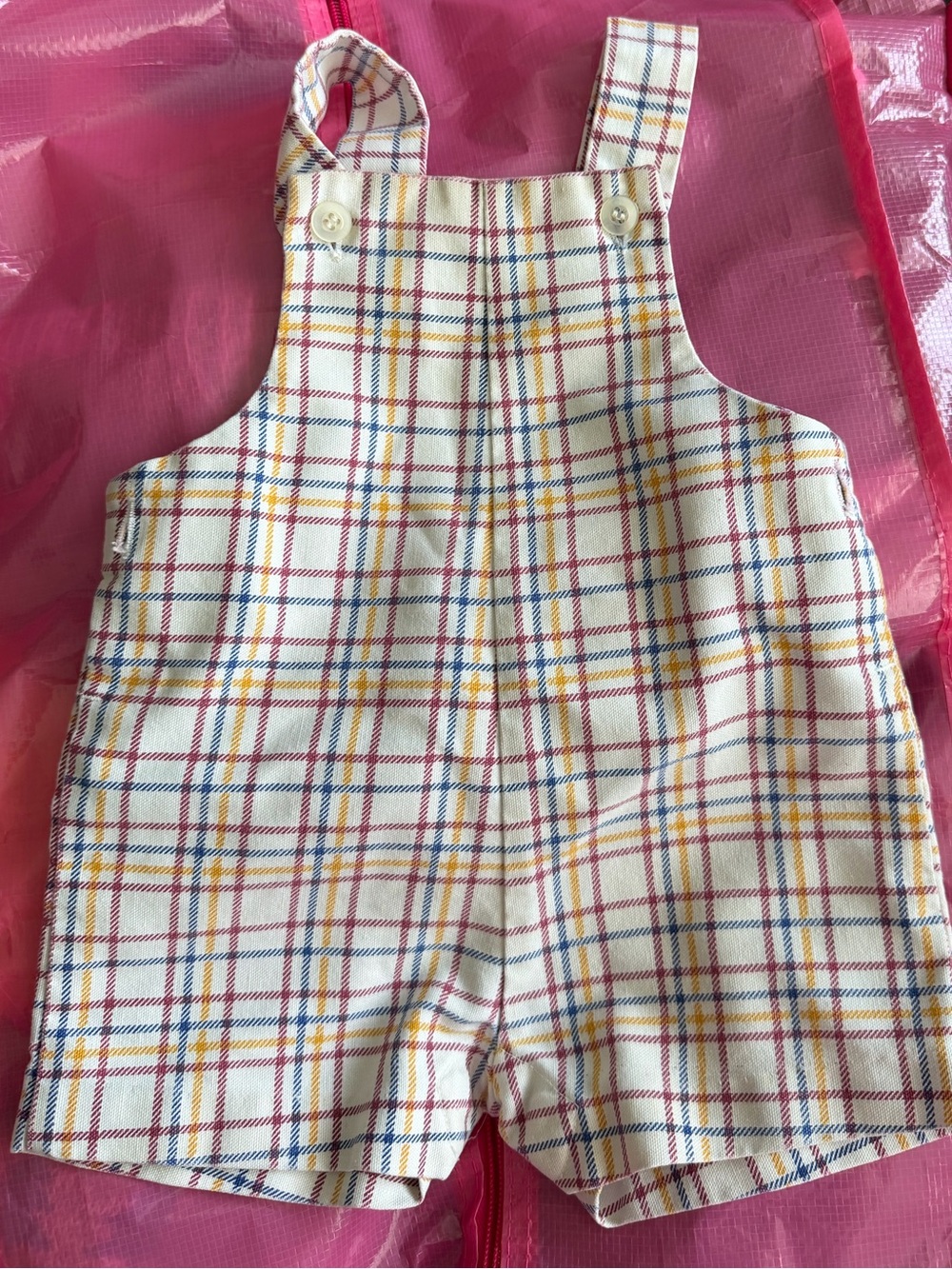 Healthtex Vintage  Plaid Romper in White, Yellow, Red, Blue Baby Boy Girl 12M